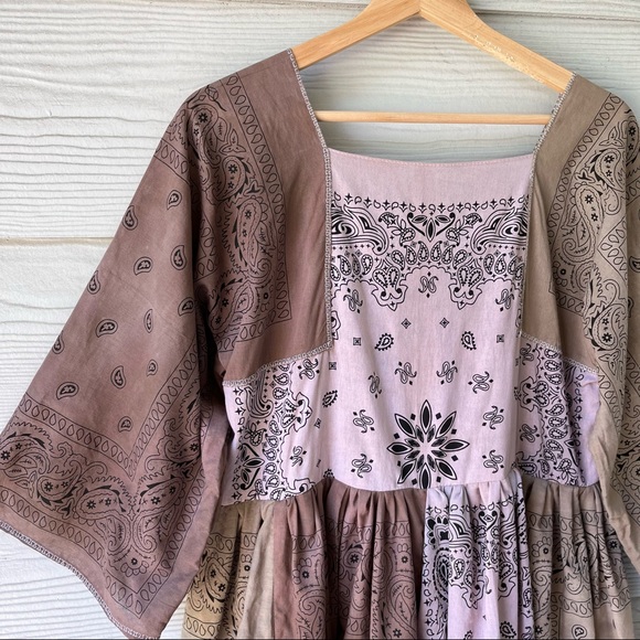 Handmade Bandana Dress SKU 02858 Muddy Earthy Maxi - Picture 8 of 16